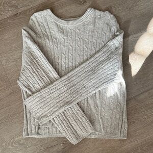 GAP Light Gray Cable Knit Sweater